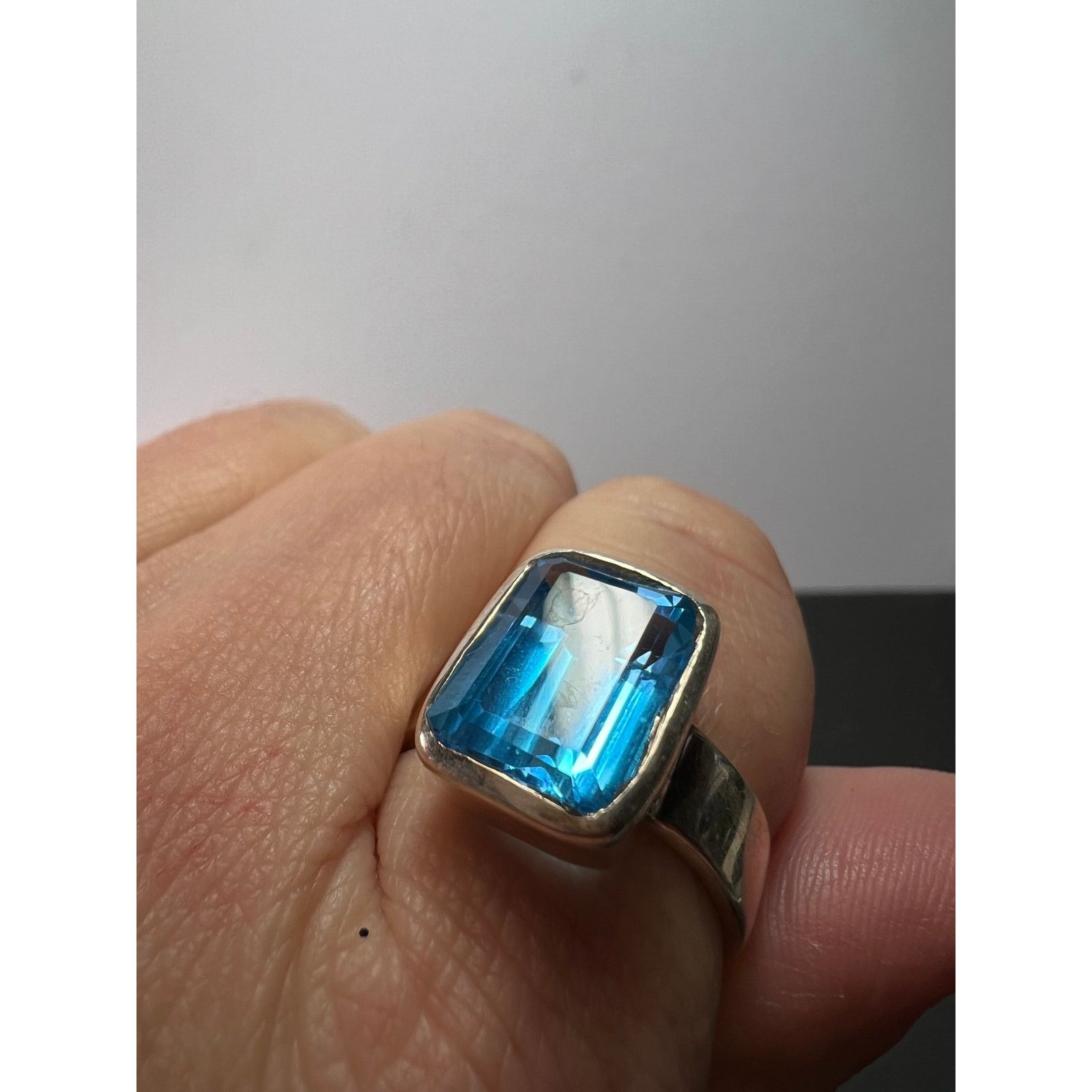 Other NEW Swiss blue topaz sterling silver ring size 10 Size ONE SIZE - 7 Thumbnail