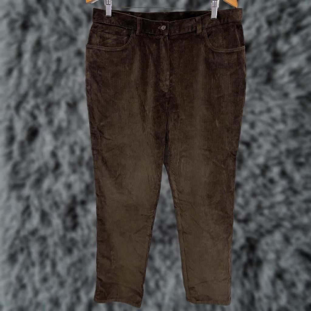Ralph Lauren VINTAGE Lauren Ralph Lauren Corduroy Pants Women 16 Regular Brown 90s Y2K Classic Corduroy Pants Women Size 38" / US 16 / IT 52 - 1 Thumbnail