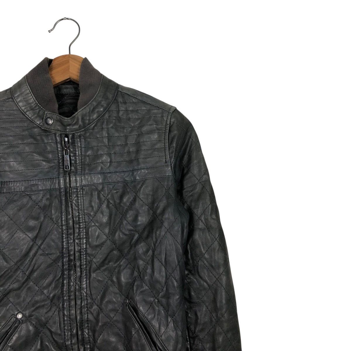 Diesel 📌Rich Black Biker Leather Jacket Diesel Bondage Design Size US XS / EU 42 / 0 - 7 Thumbnail