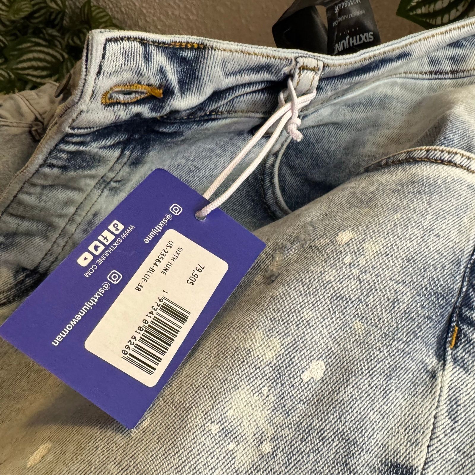 Sixth June Paris •NWT• Sixth June Paris Light Wash Jeans • Women’s Size 38 Size 38" / US 16 / IT 52 - 9 Thumbnail