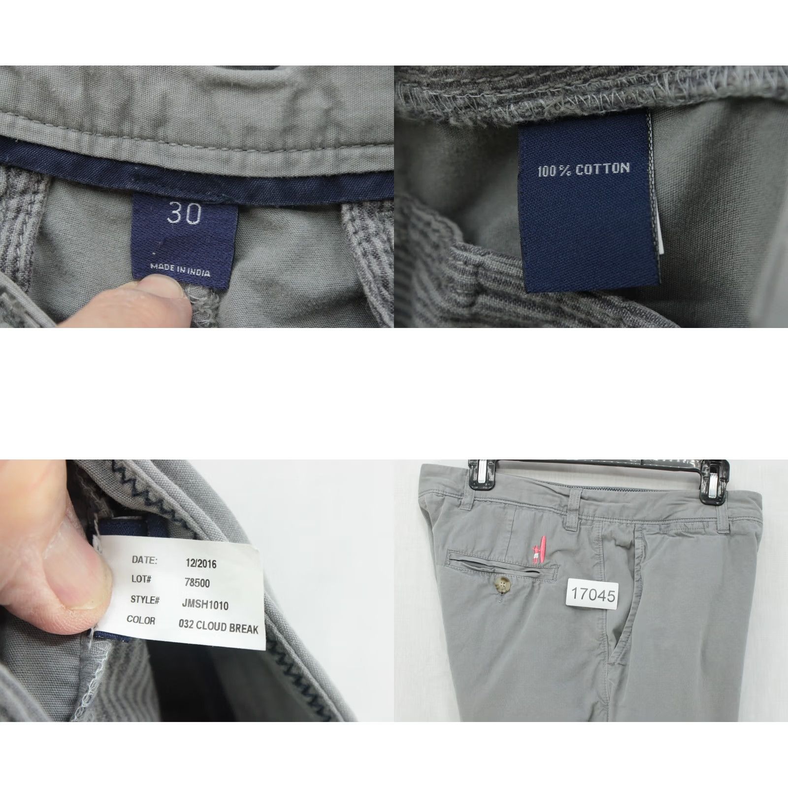 johnnie-O johnnie-O Poplin Derby Cotton Shorts Mens 30 Gray Chino Preppy Casual Vacation Size US 30 / EU 46 - 8 Thumbnail