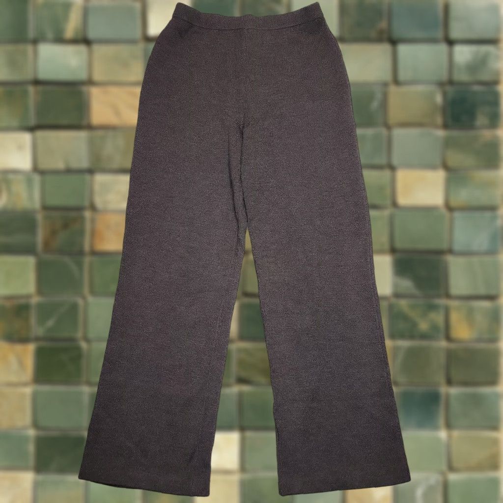 St. John VINTAGE St John Collection Pants Womens 10 Gray Knit Marie Gray Classic Luxury Made USA Size 32" / US 10 / IT 46 - 1 Thumbnail