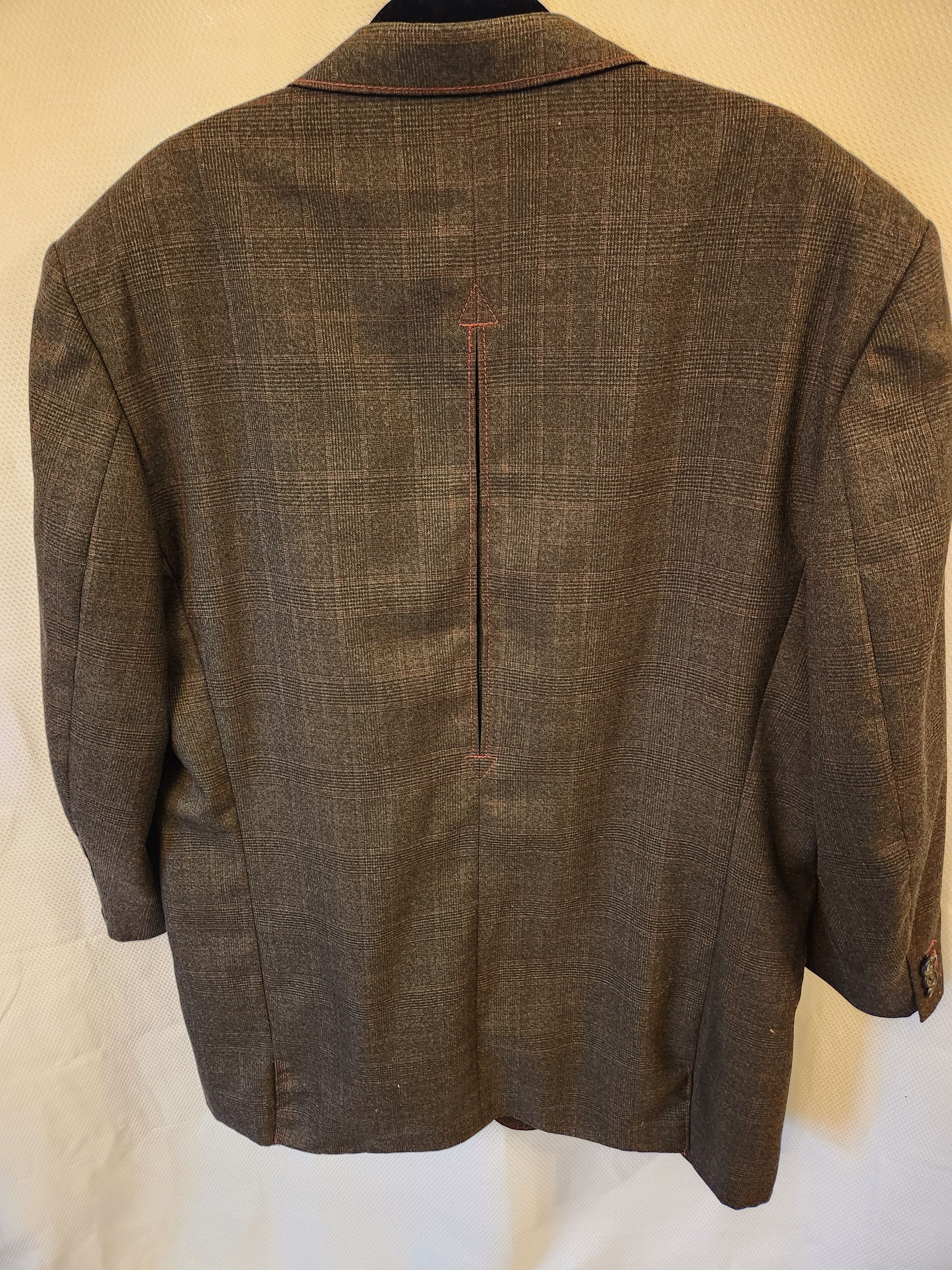 Mecca Vintage Men's 100% Wool Glen Plaid Car Coat Size US XL / EU 56 / 4 - 2 Thumbnail