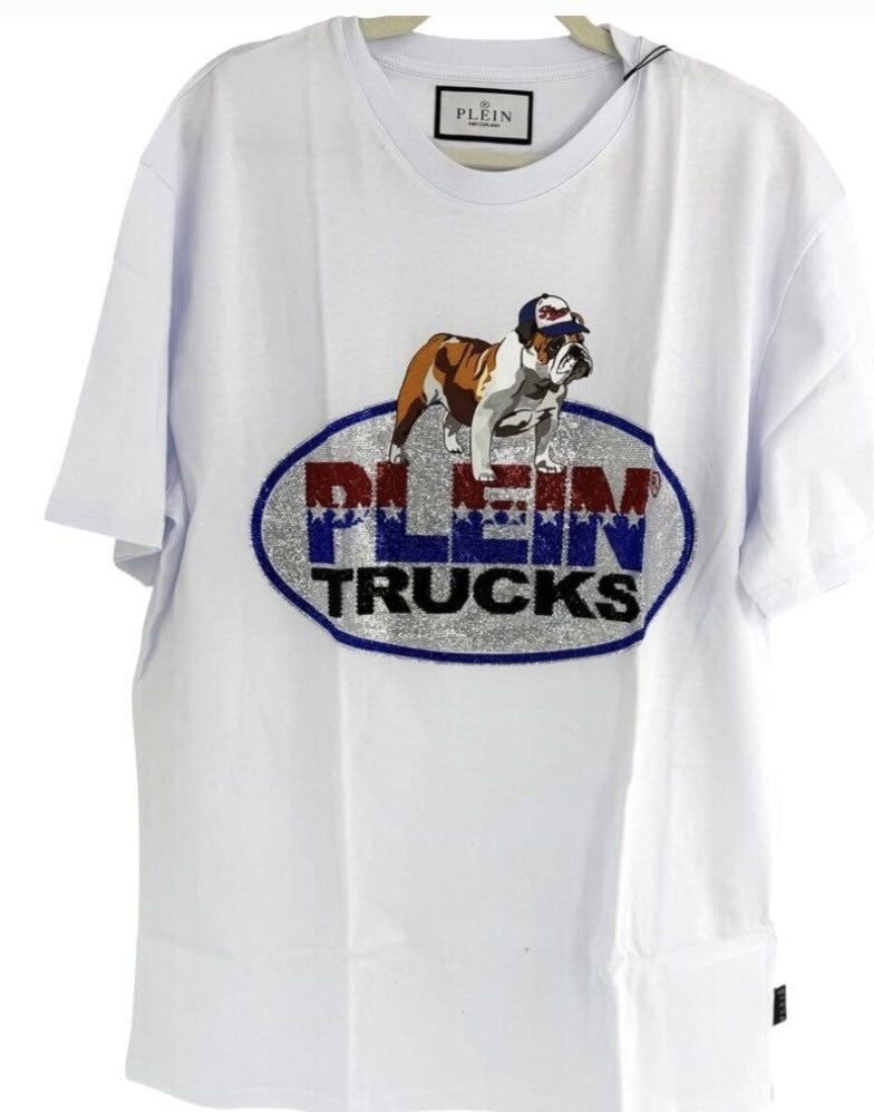 Philipp Plein Philip Plein Mens White Bulldog Tshirt XXL Size US XXL / EU 58 / 5 - 4 Thumbnail
