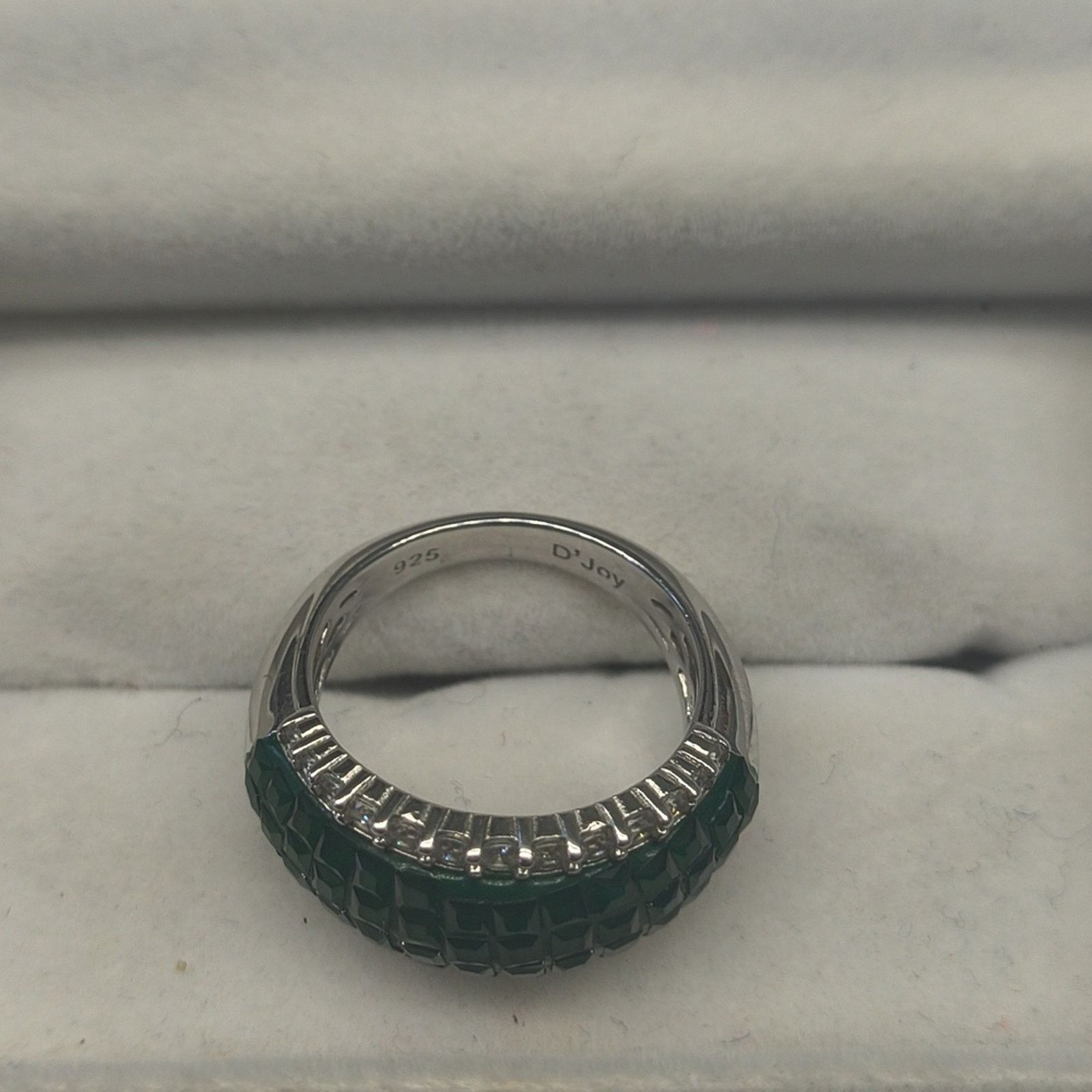 Other D'Joy Sterling Silver Green & Created Diamond Ring - Size 8 Size ONE SIZE - 4 Thumbnail