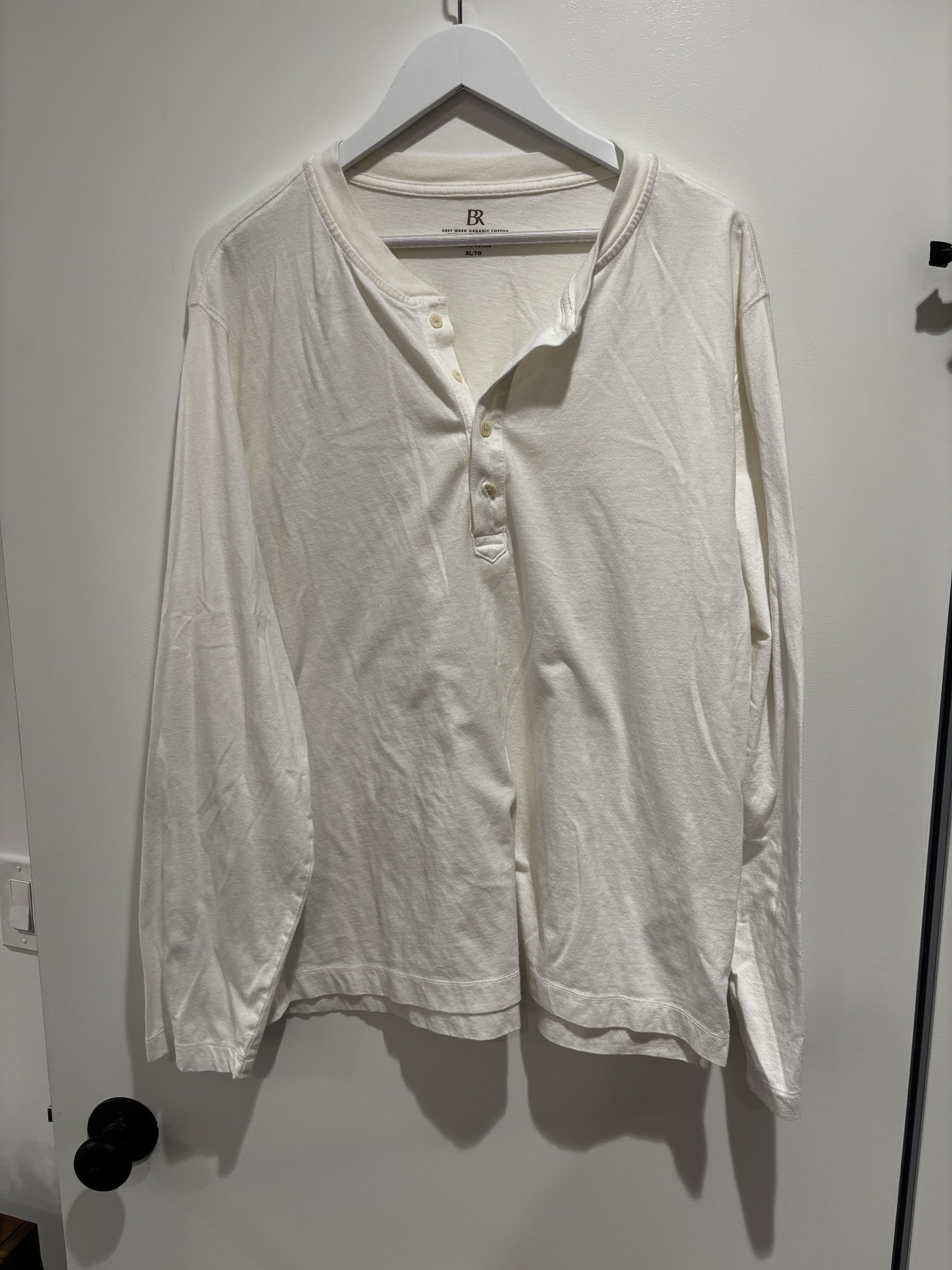 Banana Republic Mens White Banana Republic Henley Size US XL / EU 56 / 4 - 1 Thumbnail