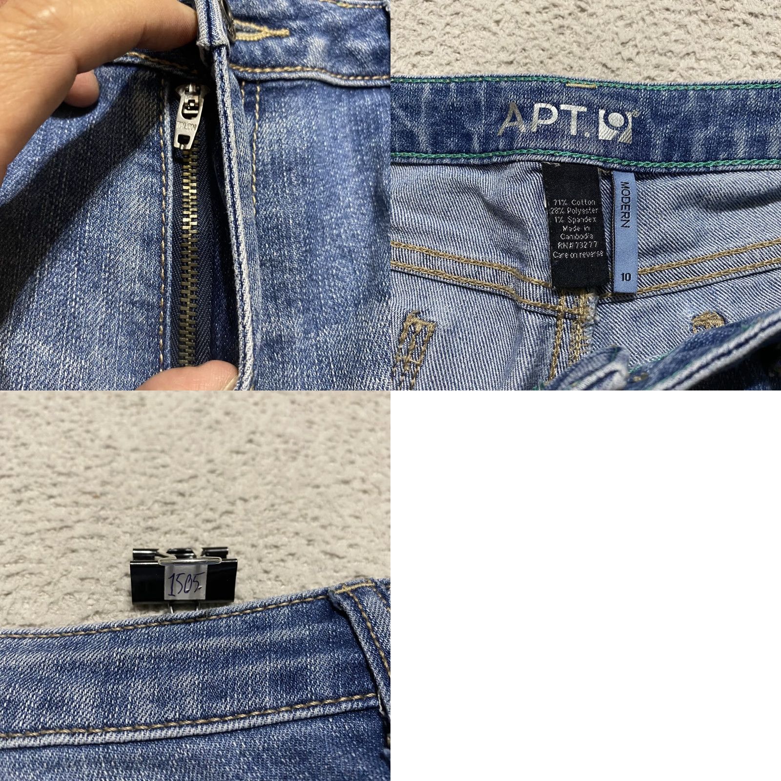 Apt. 9 Apt. 9 Shorts Womens 10 Blue Denim Medium Wash Modern Distress Cut Off Inseam 4" Size 32" / US 10 / IT 46 - 8 Thumbnail