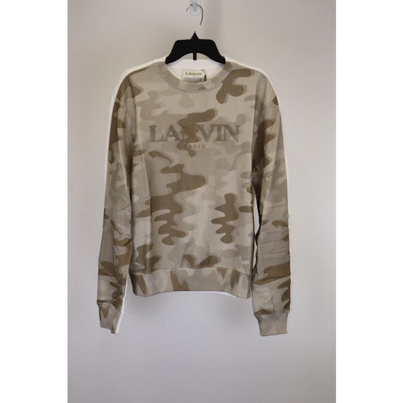Lanvin o1rshd1 Camo Sweatshirt in Beige Size US M / EU 48-50 / 2 - 1 Thumbnail