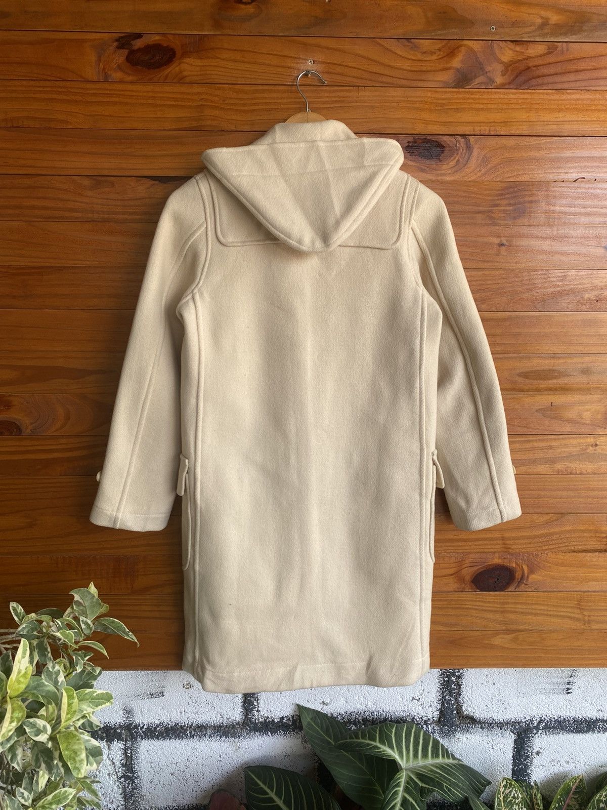 DRESSTERIOR Vintage DRESSTERIOR Cream Duffle Coat Hooded Wool Blend Size XS / US 0-2 / IT 36-38 - 9 Thumbnail