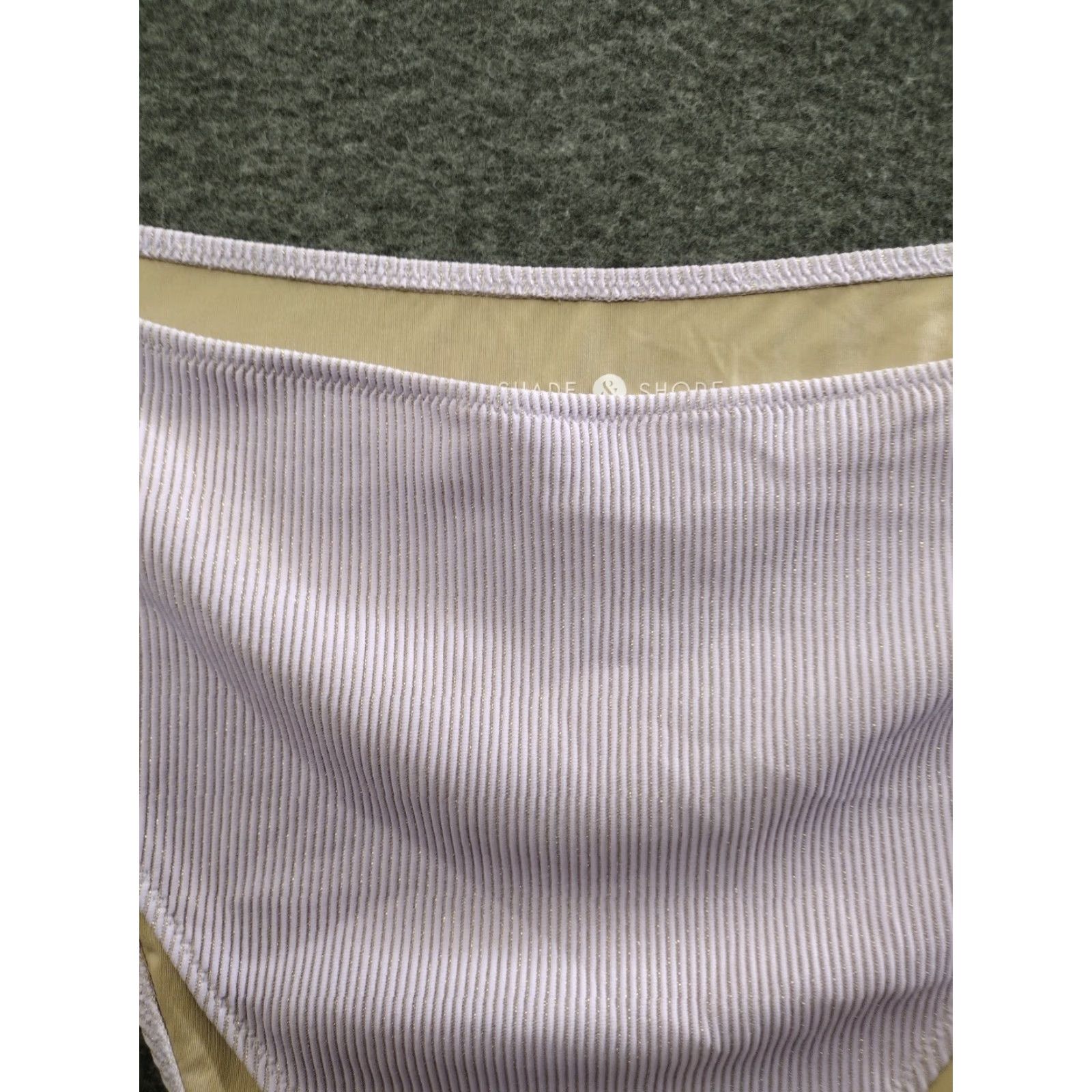 Vintage Shade & Shore Women's Ribbed High Rise Cheeky Bikini Bottom Light Purple XL Size 40" / US 18 - 3 Thumbnail