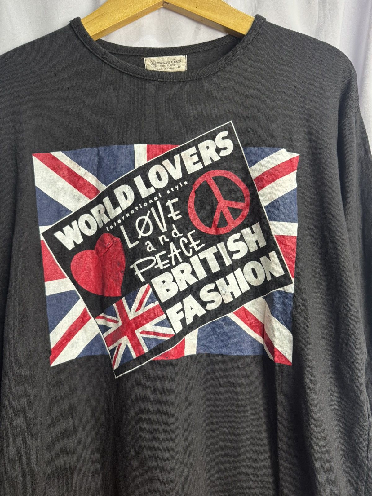 If Six Was Nine × Japanese Brand × Le Grande Bleu (L.G.B.) Japanese Love And Peace British Hewwave Long Sleeve Size US M / EU 48-50 / 2 - 2 Thumbnail