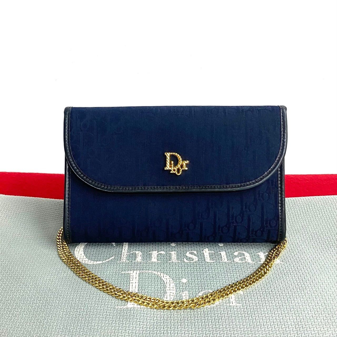 Dior Dior Shoulder Bag Navy Leather Size ONE SIZE - 1 Thumbnail