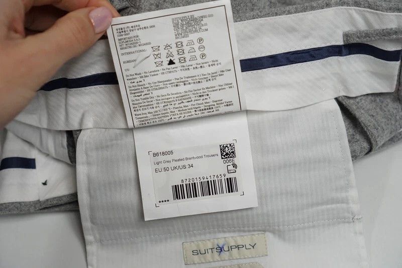 Suitsupply Men Suitsupply Brentwood Trousers Flannel Wool Grey UK/US40 Size 40R - 6 Thumbnail