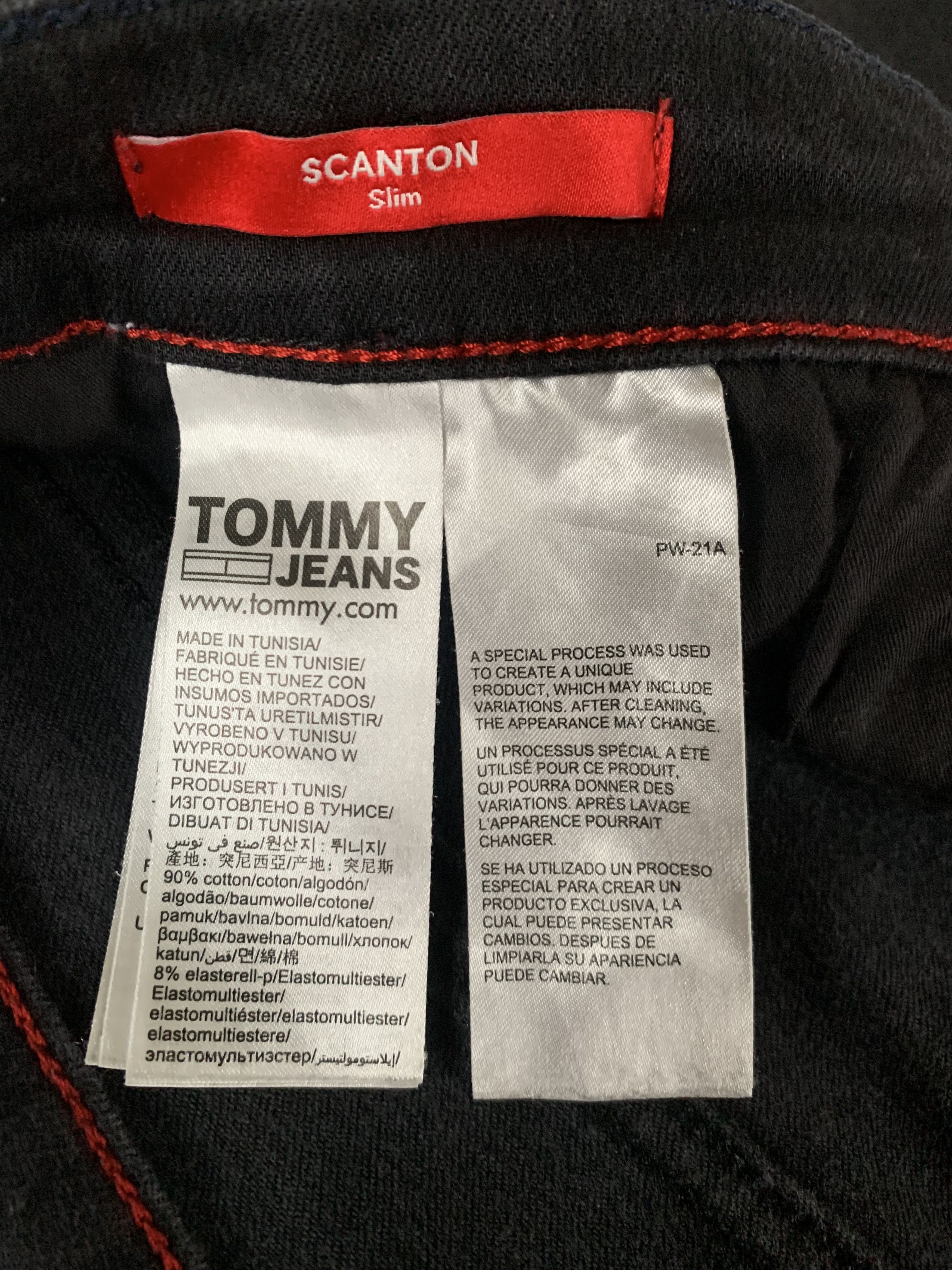 Denime Tommy Hilfiger Scanton Slim Black Stretch Jeans Size US 36 / EU 52 - 9 Thumbnail