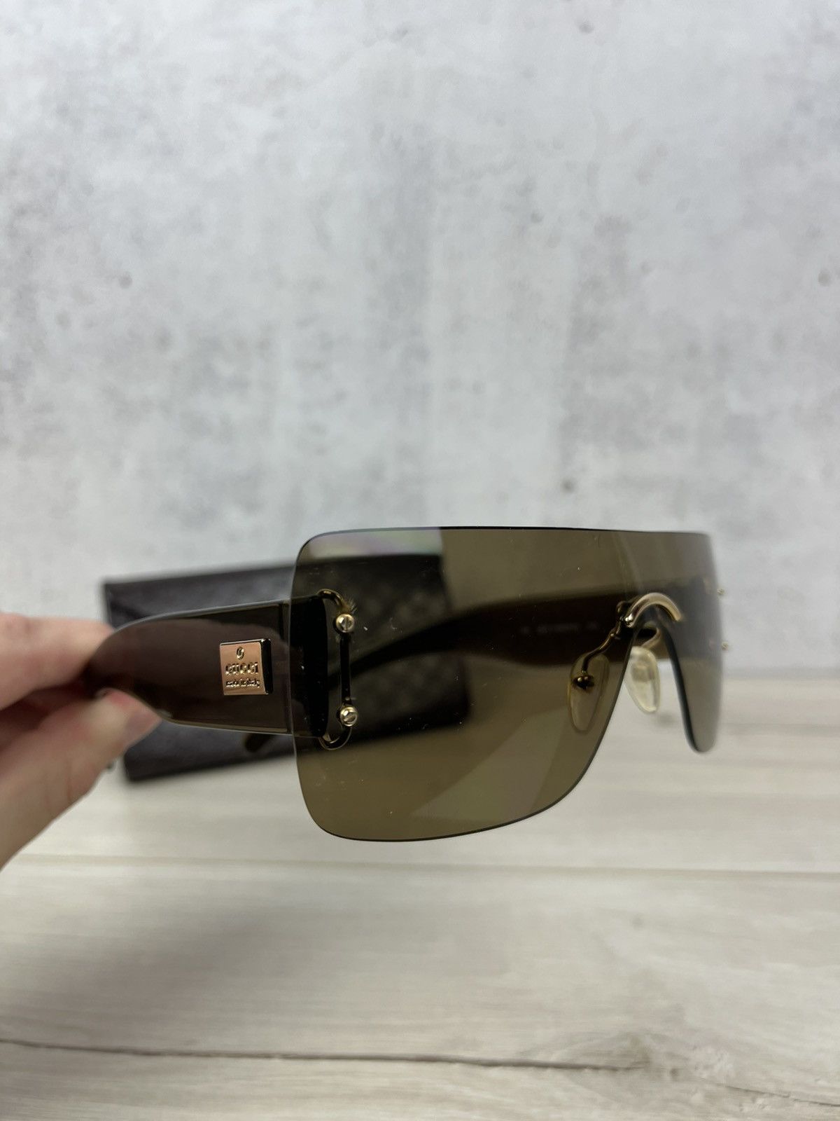 Vintage Gucci Shield Sunglasses Made In Italy Rare Retro Y2K