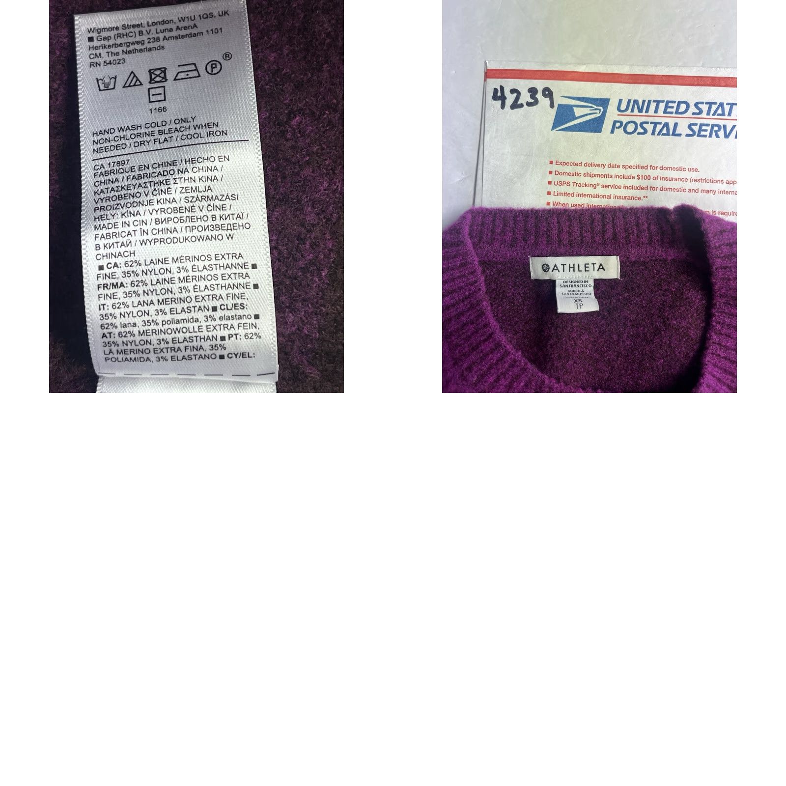 Athleta Athleta Womens Wool Blend Hawthorn Textured Jacquard Crew Sweater XS Purple Pullover Knit Casual Womens Size XS / US 0-2 / IT 36-38 - 8 Thumbnail