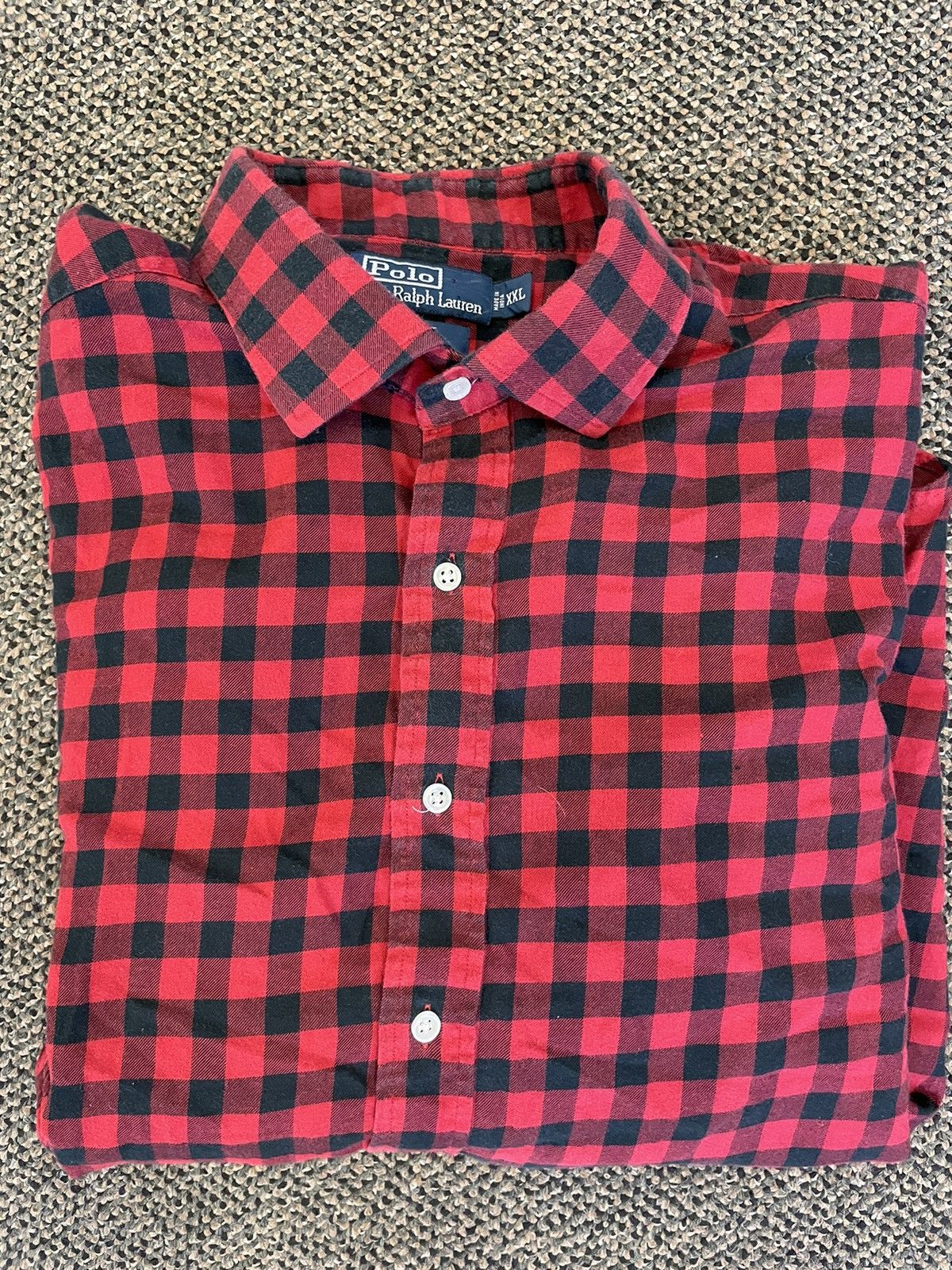 Polo Ralph Lauren × Vintage Virgil Abloh Inspired Painted Vintage Polo Flannel Size US XXL / EU 58 / 5 - 2 Thumbnail