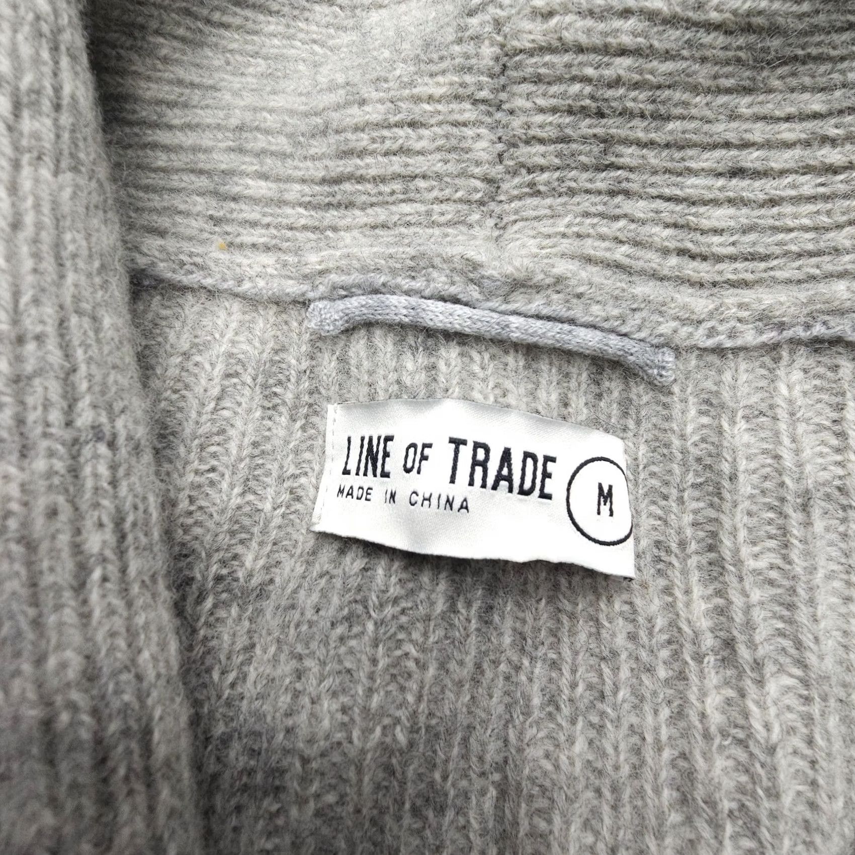Vintage Line of Trade Dockside Shawl Cardigan Mens Medium Gray 100% Shetland Wool Button Size US M / EU 48-50 / 2 - 2 Thumbnail