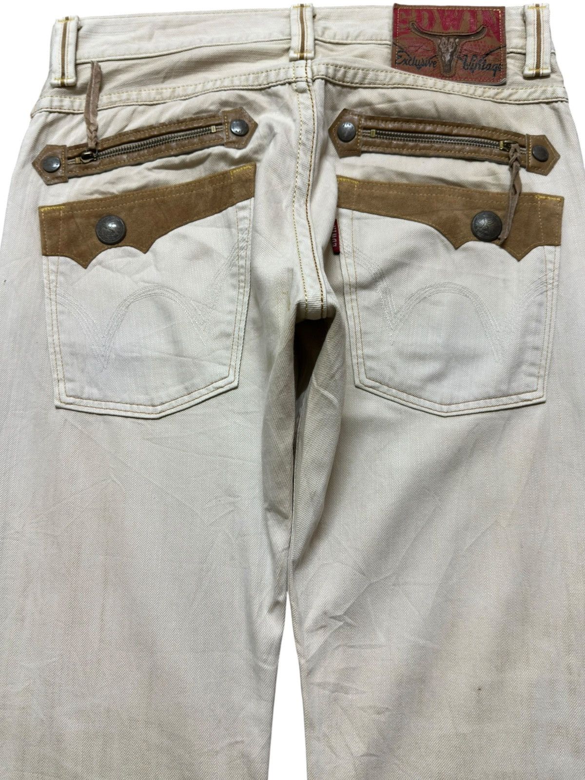 Edwin Vintage Edwin Exclusive Vintage White Tan Denim Size US 34 / EU 50 - 4 Thumbnail
