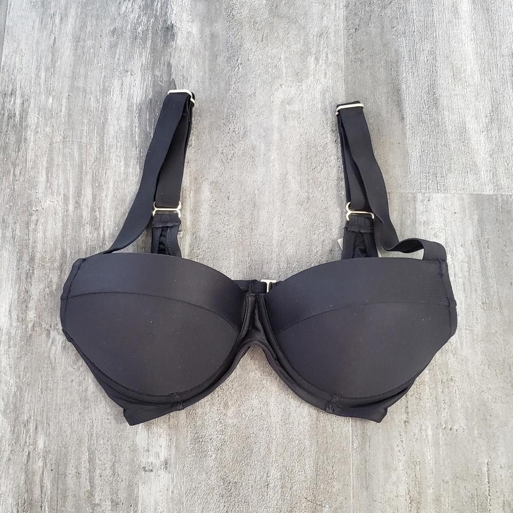 Designer Black Bustier Shade&Shore Bikini Top Size ONE SIZE - 1 Thumbnail