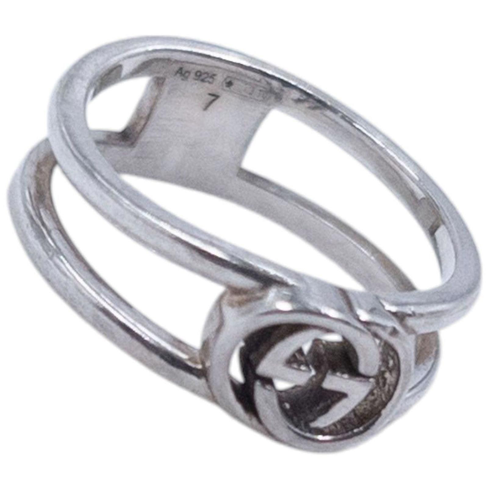 Gucci Vintage 2000s Gucci Silver Logo Ring Size ONE SIZE - 2 Thumbnail