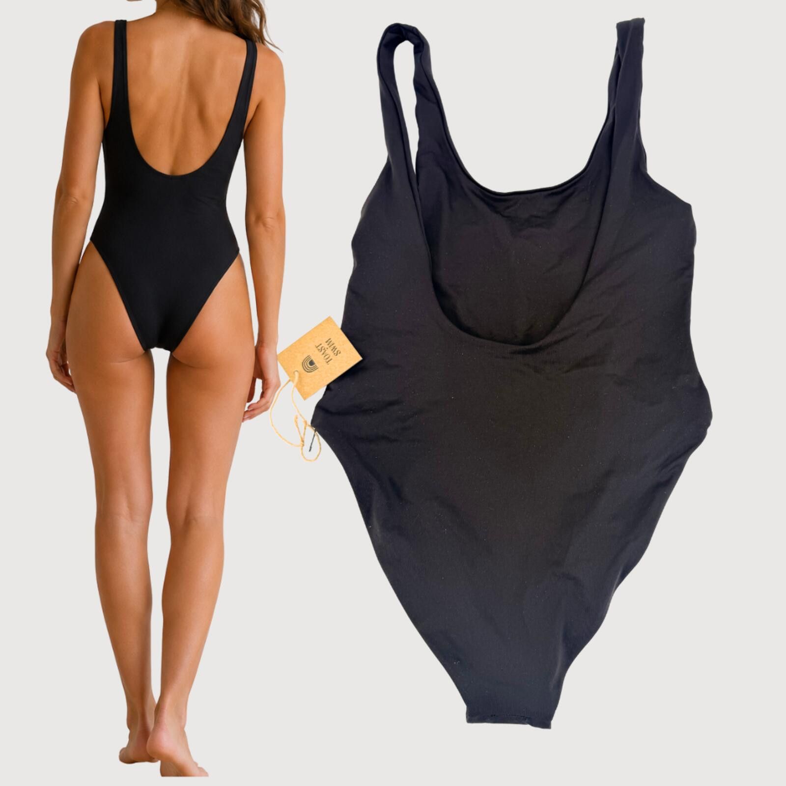 Other Toast Swim Scoop Neck High Cut One Piece Black XS Size ONE SIZE - 3 Thumbnail