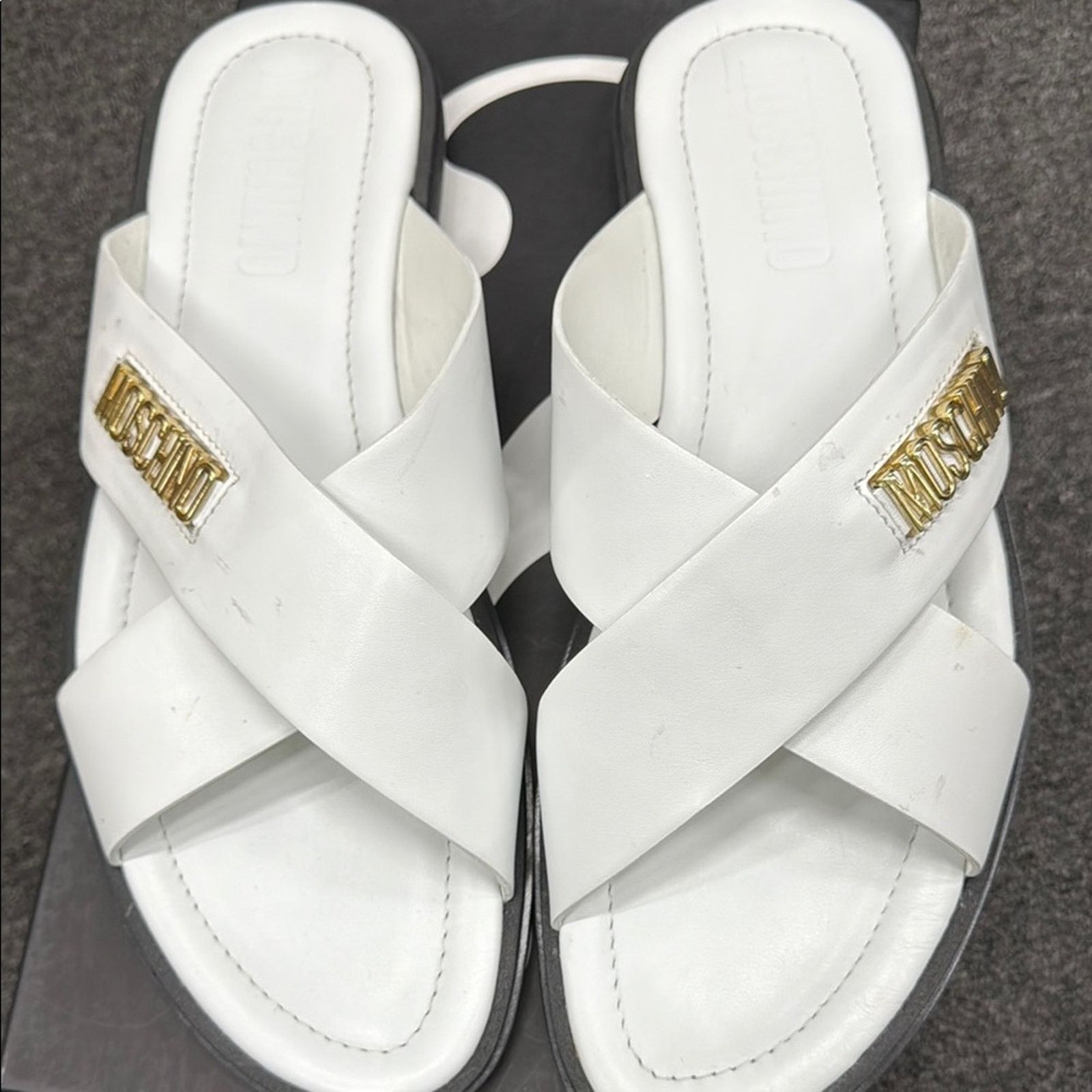 Moschino NWT Moschino White Slide Sandals Size 46 US 13 Size US 13 / EU 46 - 4 Thumbnail