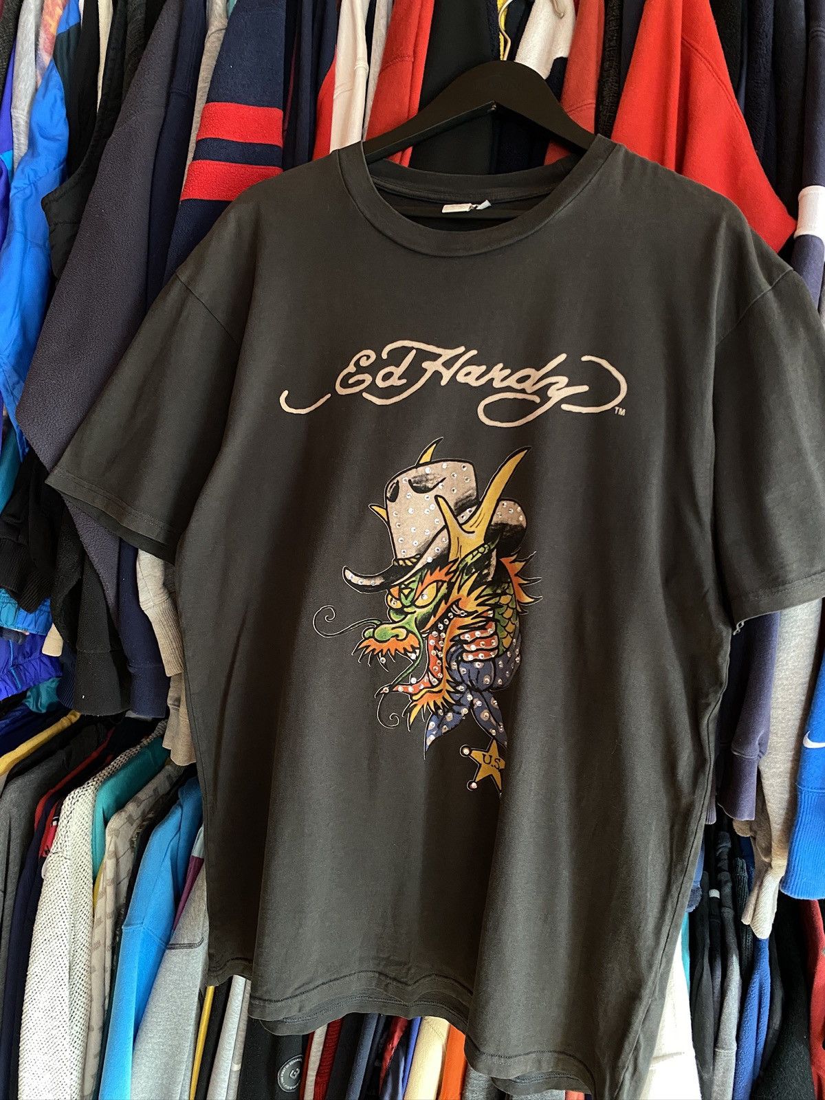 Ed Hardy VINTAGE ED HARDY DRAGON T-SHIRT Y2k Size US XL / EU 56 / 4 - 2 Thumbnail