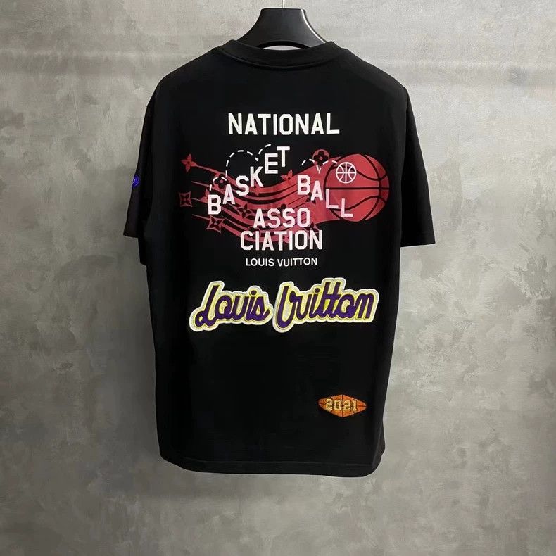 Louis Vuitton louis vuitton Black NBA printed logo short sleeve 2502-Next Size US XL / EU 56 / 4 - 2 Thumbnail