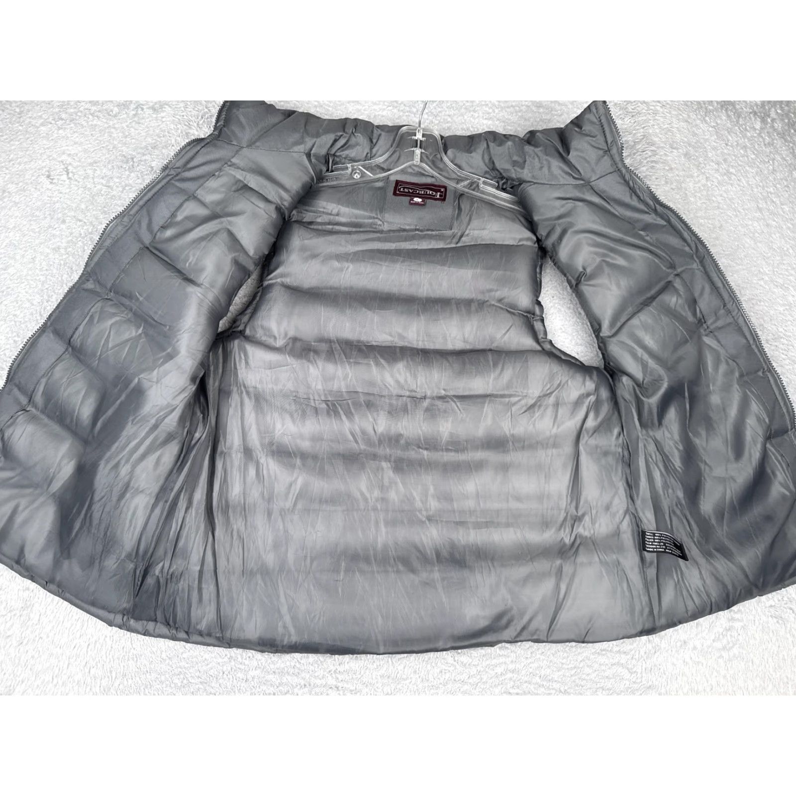 Vintage Fourcast Vest Mens Large Gray Puffer Quilted Sleeveless Full Zip Warm Polyester Jacket/Coat Size US L / EU 52-54 / 3 - 2 Thumbnail