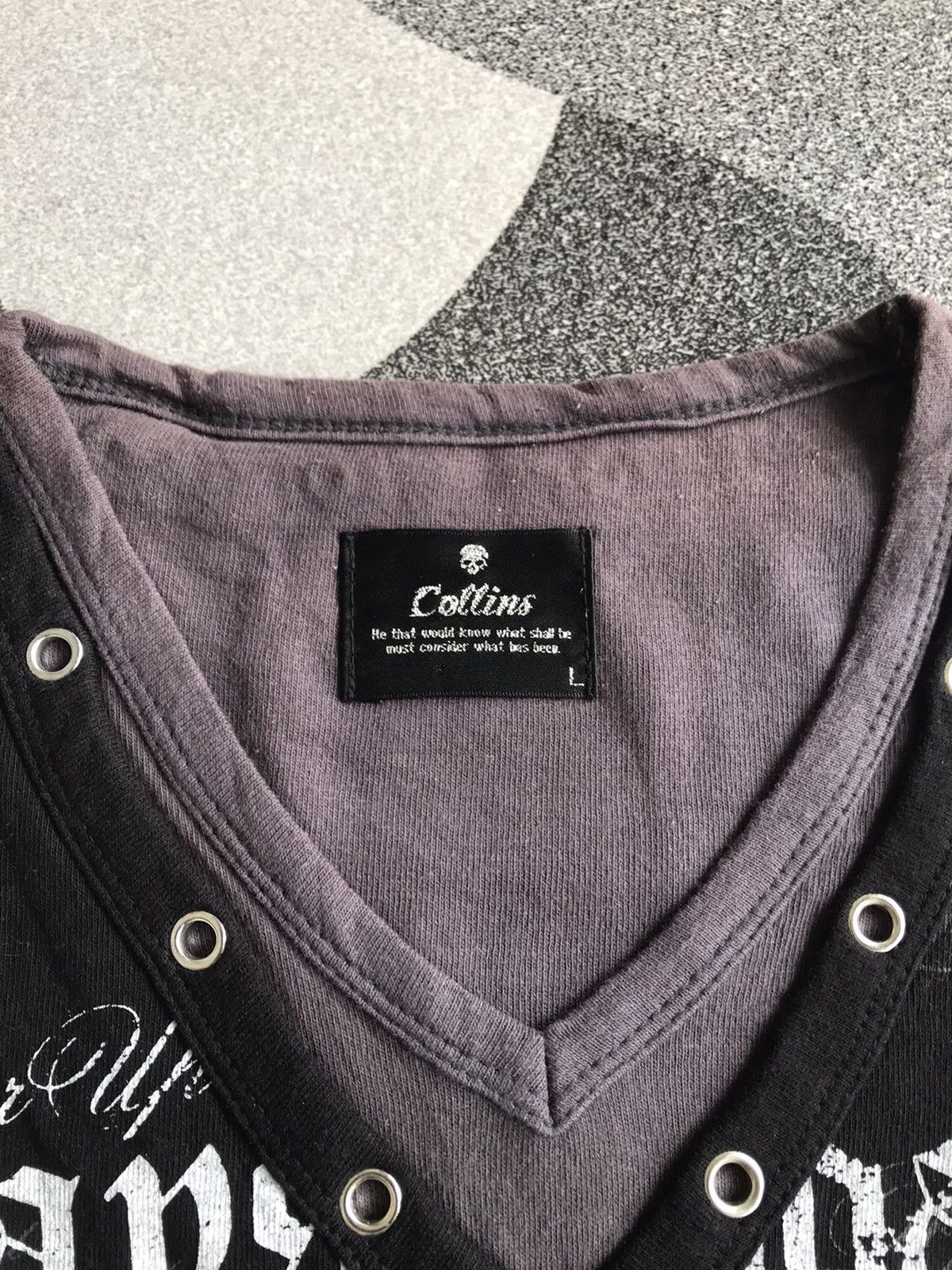 Japanese Brand Y2K Collins Poem Laces Up Double Layer Size US L / EU 52-54 / 3 - 3 Thumbnail