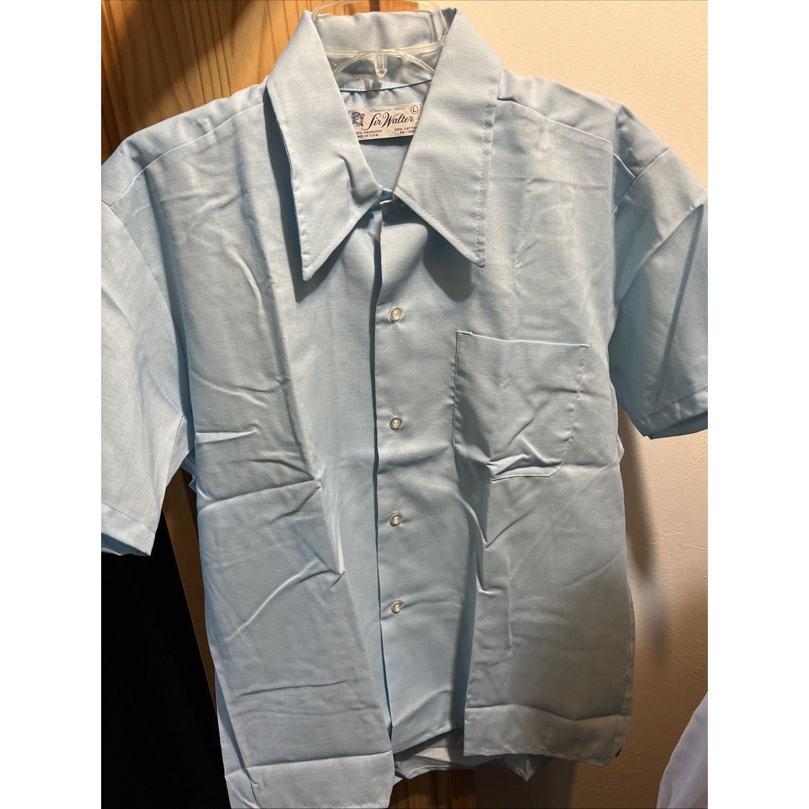 Other Vintage Sir Walter Shirt Men’s Large Blue Cotton Polyester Size US L / EU 52-54 / 3 - 8 Thumbnail