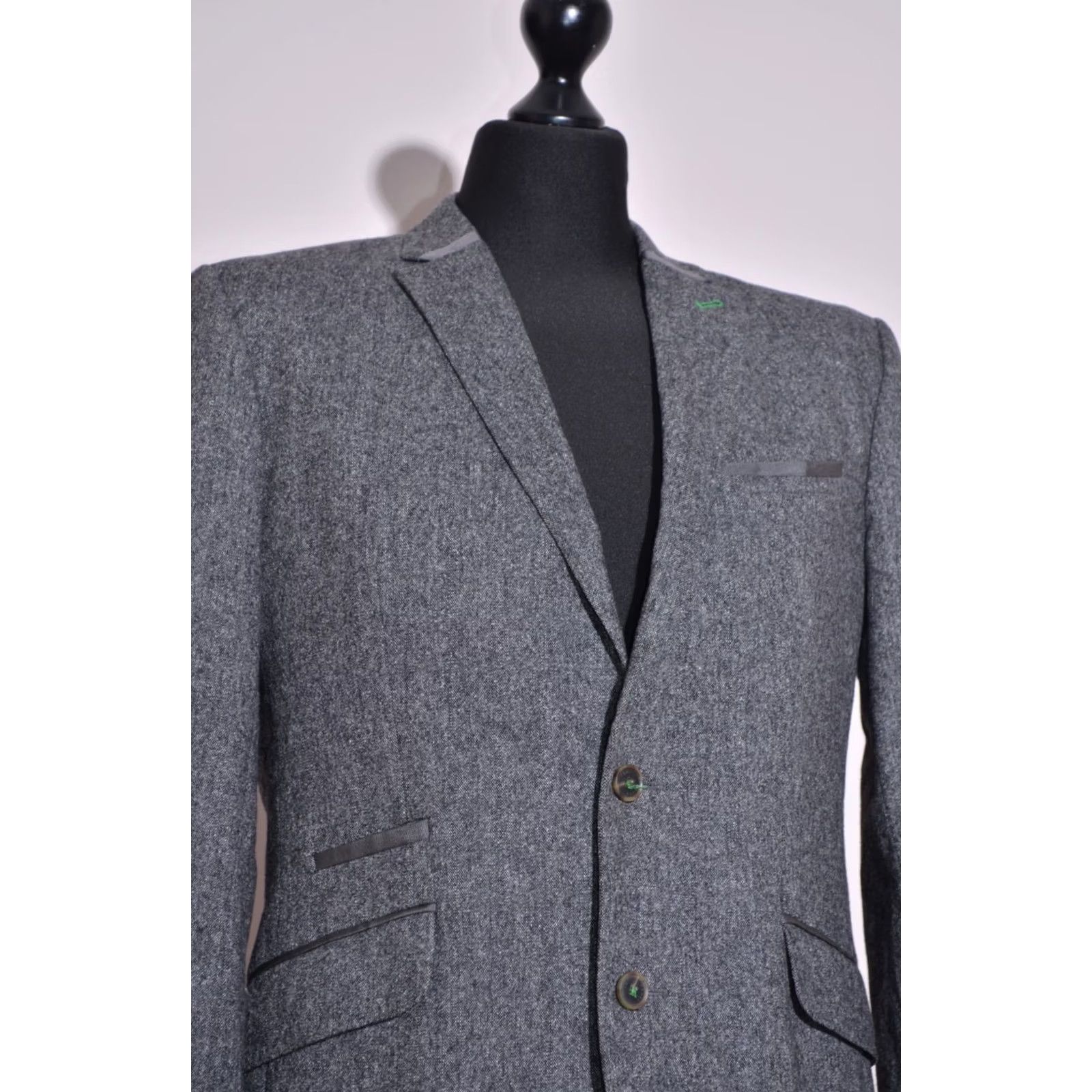 Ted Baker Ted Baker Men Sport Coat Blazer Jacket Wool/Cashmere Grey L Size 42R - 3 Thumbnail