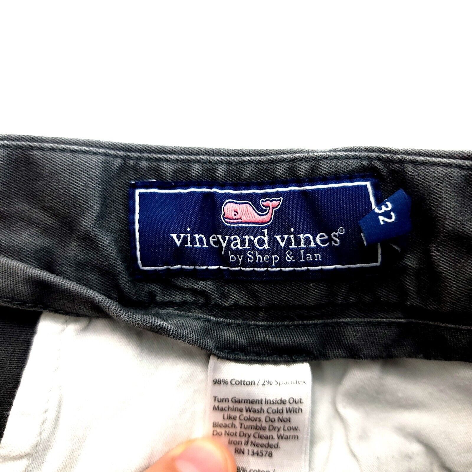 Vineyard Vines DAMAGED Vineyard Vines Cotton Gray Gray Mid Rise Chino Pants Size US 33 - 6 Thumbnail