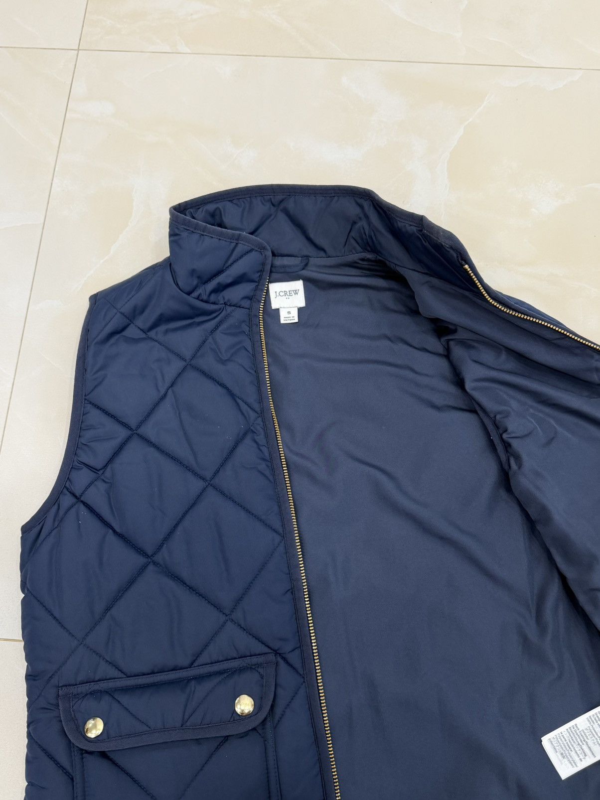 J.Crew J Crew Quilted Navy Vest Size S / US 4 / IT 40 - 3 Thumbnail