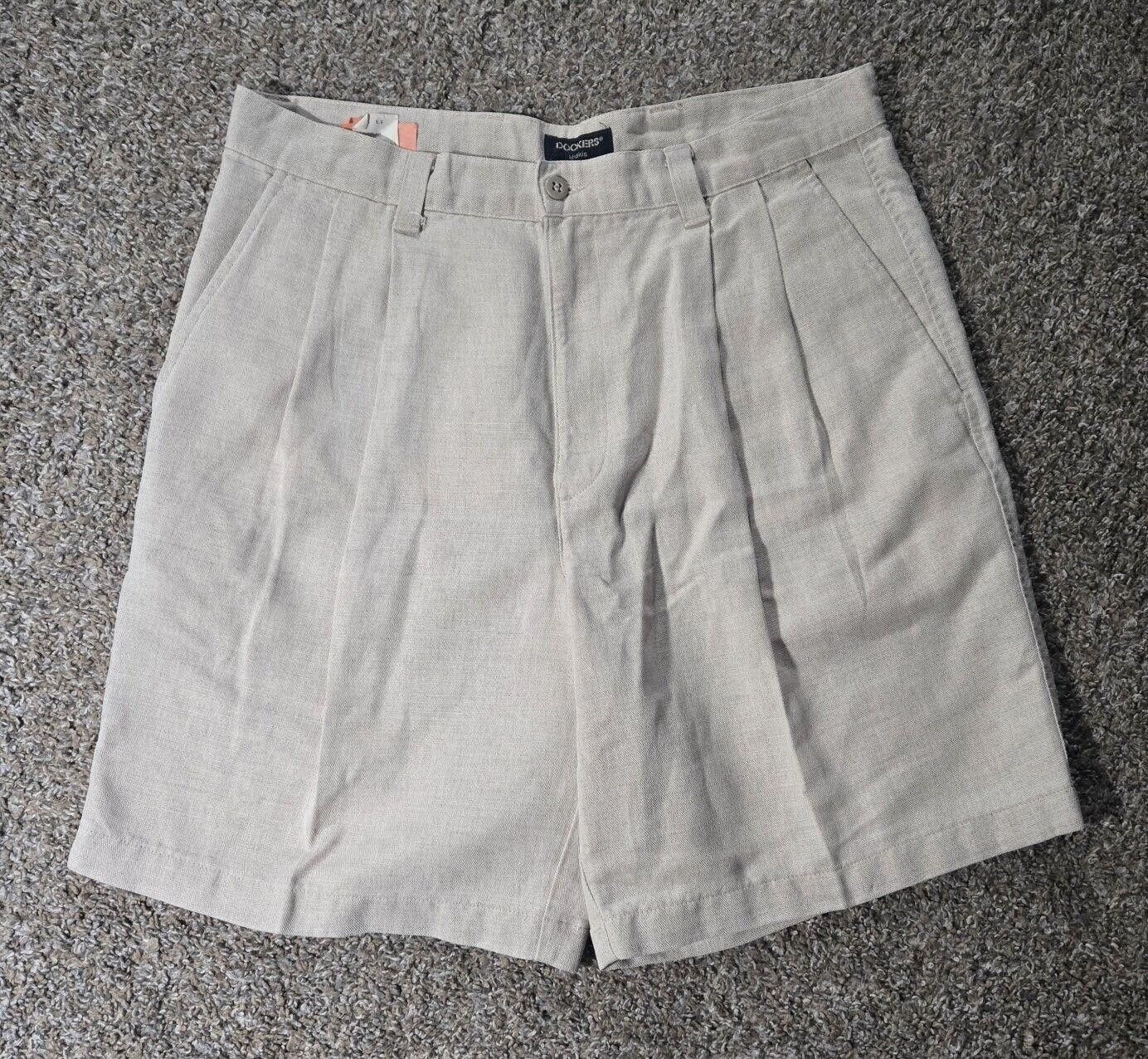 Dockers Tan Linen Blend Dockers Khakis Pleated Front Shorts 34 Size US 34 / EU 50 - 1 Thumbnail