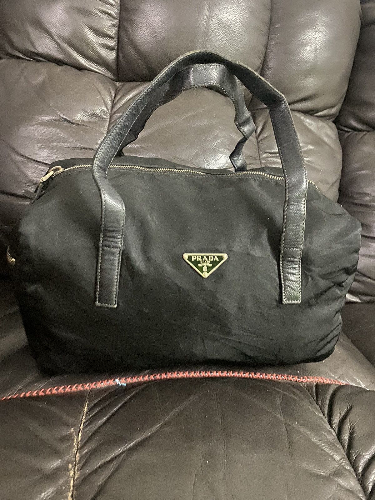 image of Authentic Prada Tessuto Nyalon Hand Bag in Black, Women's