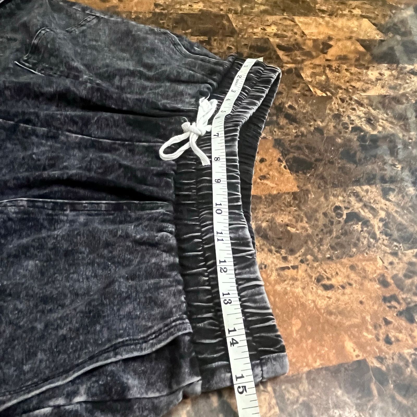 Other Zenana Mineral Wash Elastic Waste Shorts Size 34" / US 12 / IT 48 - 10 Thumbnail