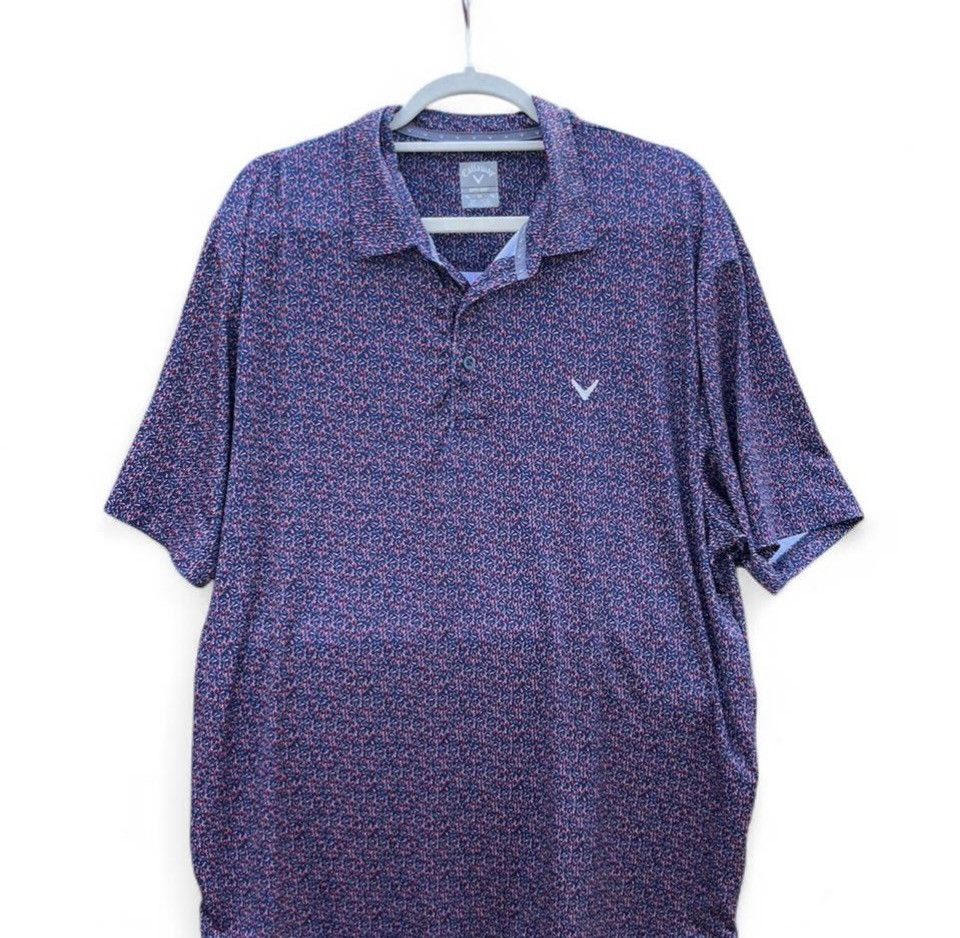 Callaway Callaway Men’s Purple Micro-Pattern Performance Polo XL Size US XL / EU 56 / 4 - 1 Thumbnail