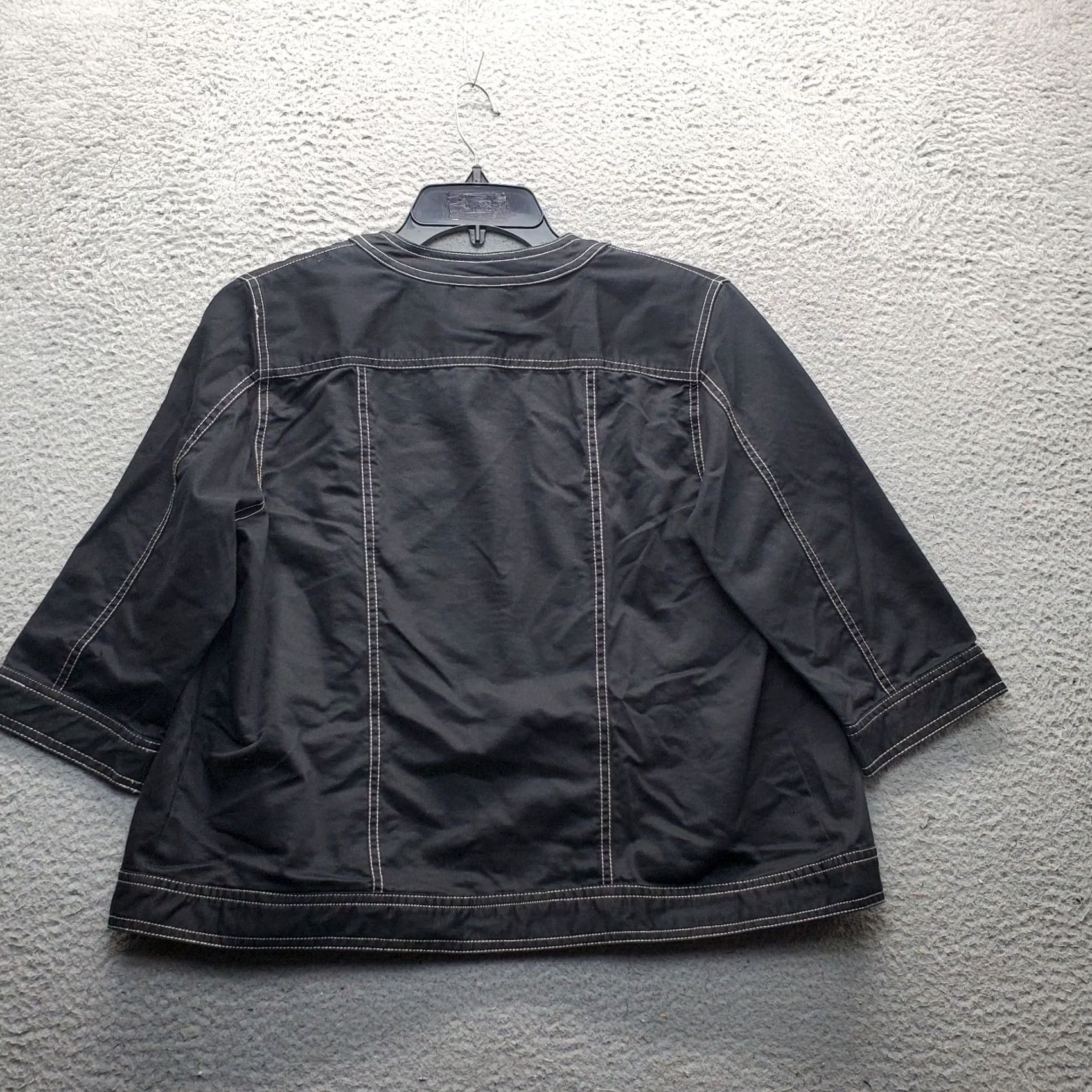 Vintage Alfred Dunner Jacket Womens 14P Black Embroidered Beaded Butterfly Open Front Jacket Size XL / US 12-14 / IT 48-50 - 2 Thumbnail