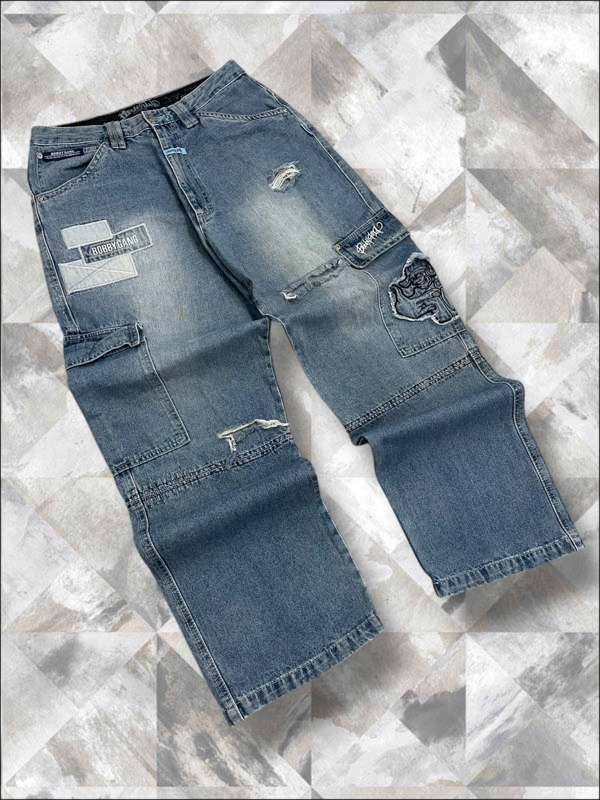 JNCO Vintage Rare 1990s Designer Bobby Gang Baggy Cargo Denim Size US 30 / EU 46 - 2 Thumbnail