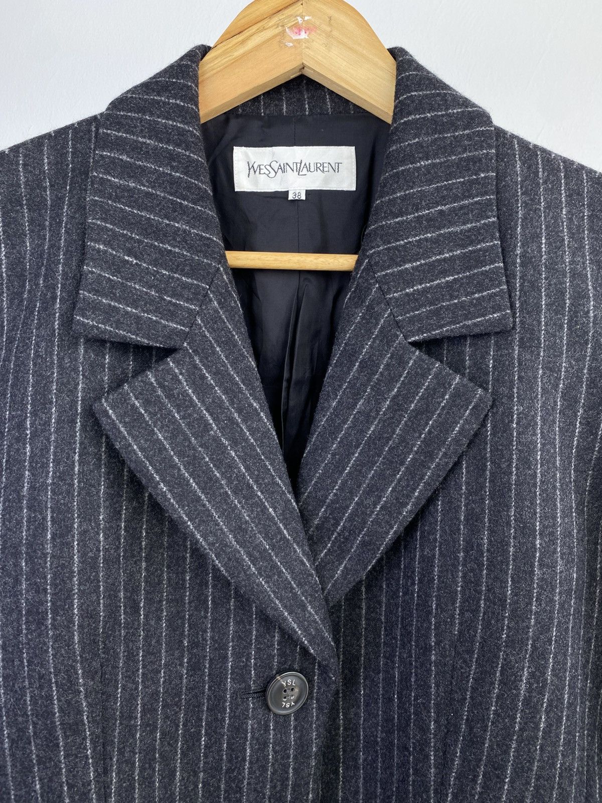 Yves Saint Laurent 2000’s YSL Stripped Wool Blazer Jacket Size US S / EU 44-46 / 1 - 6 Thumbnail