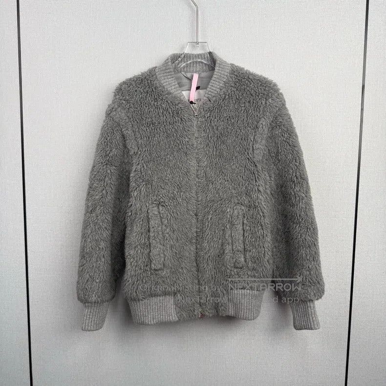 Max Mara Max Mara Grey Teddy Pilot Jacket Size XXS / US 00 / IT 34 - 1 Thumbnail