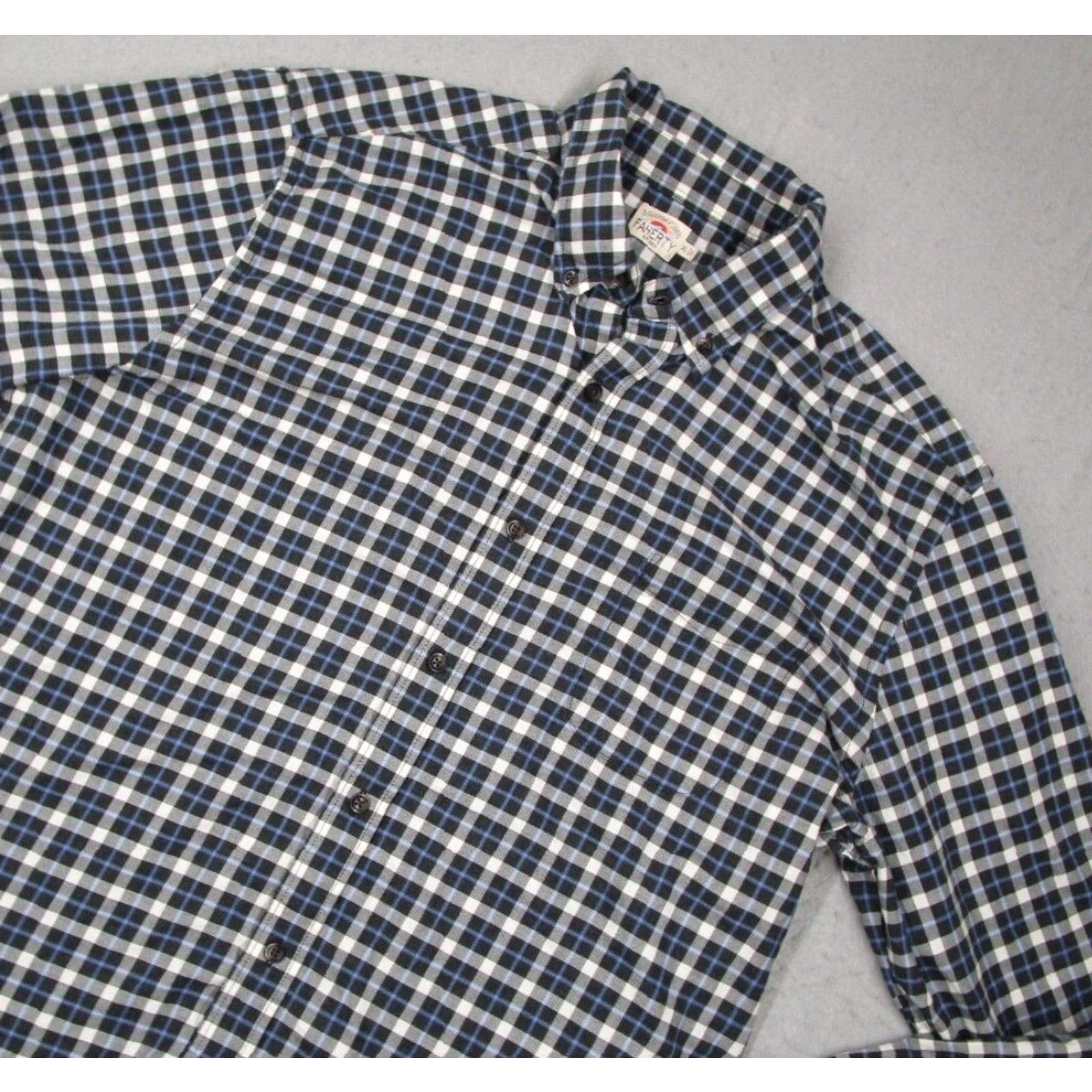 Faherty Faherty Shirt Mens XL Black Check Button-Up Long Sleeve Casual Work Size US XL / EU 56 / 4 - 2 Thumbnail