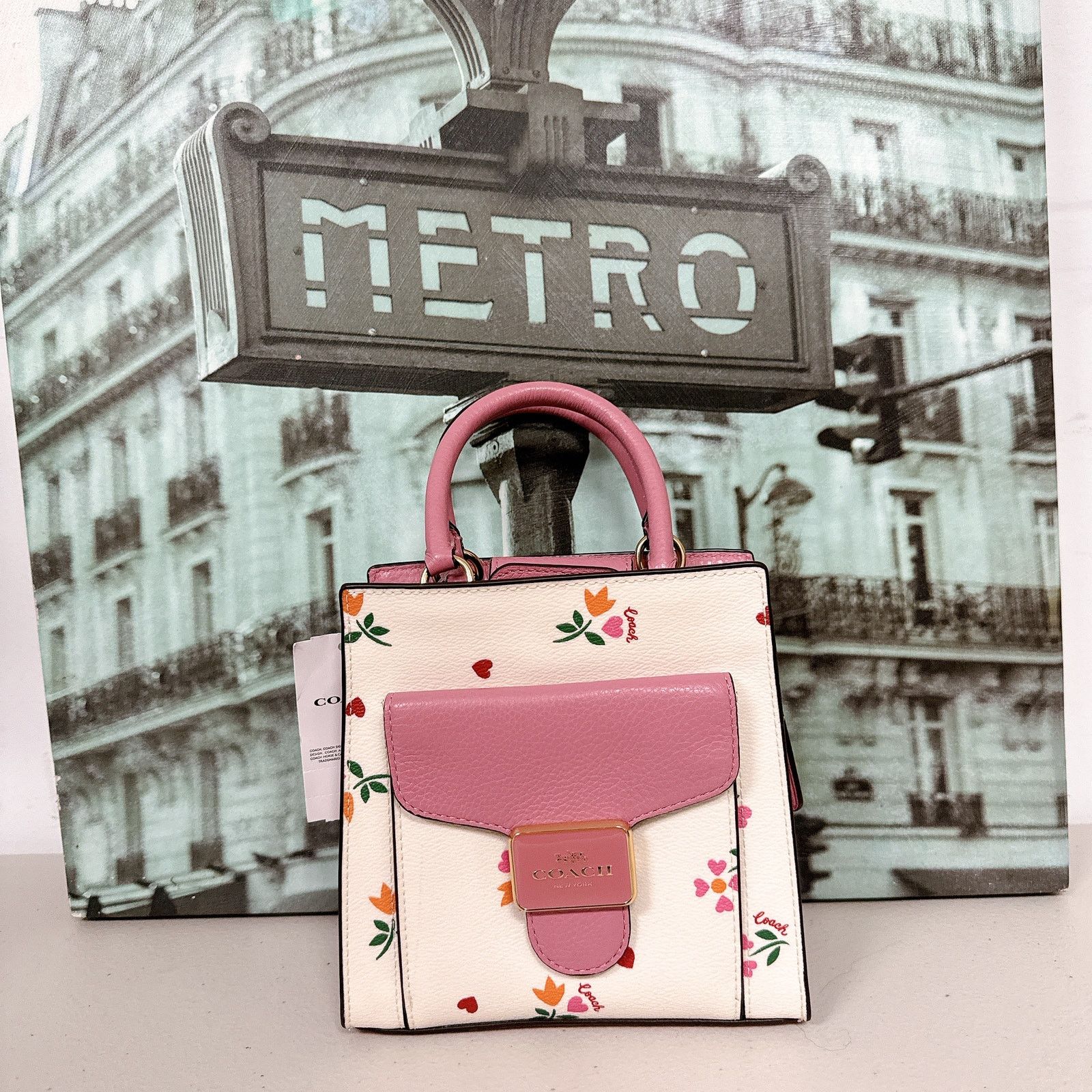 Coach C7599 Mini Pepper Crossbody With Heart Petal Print
