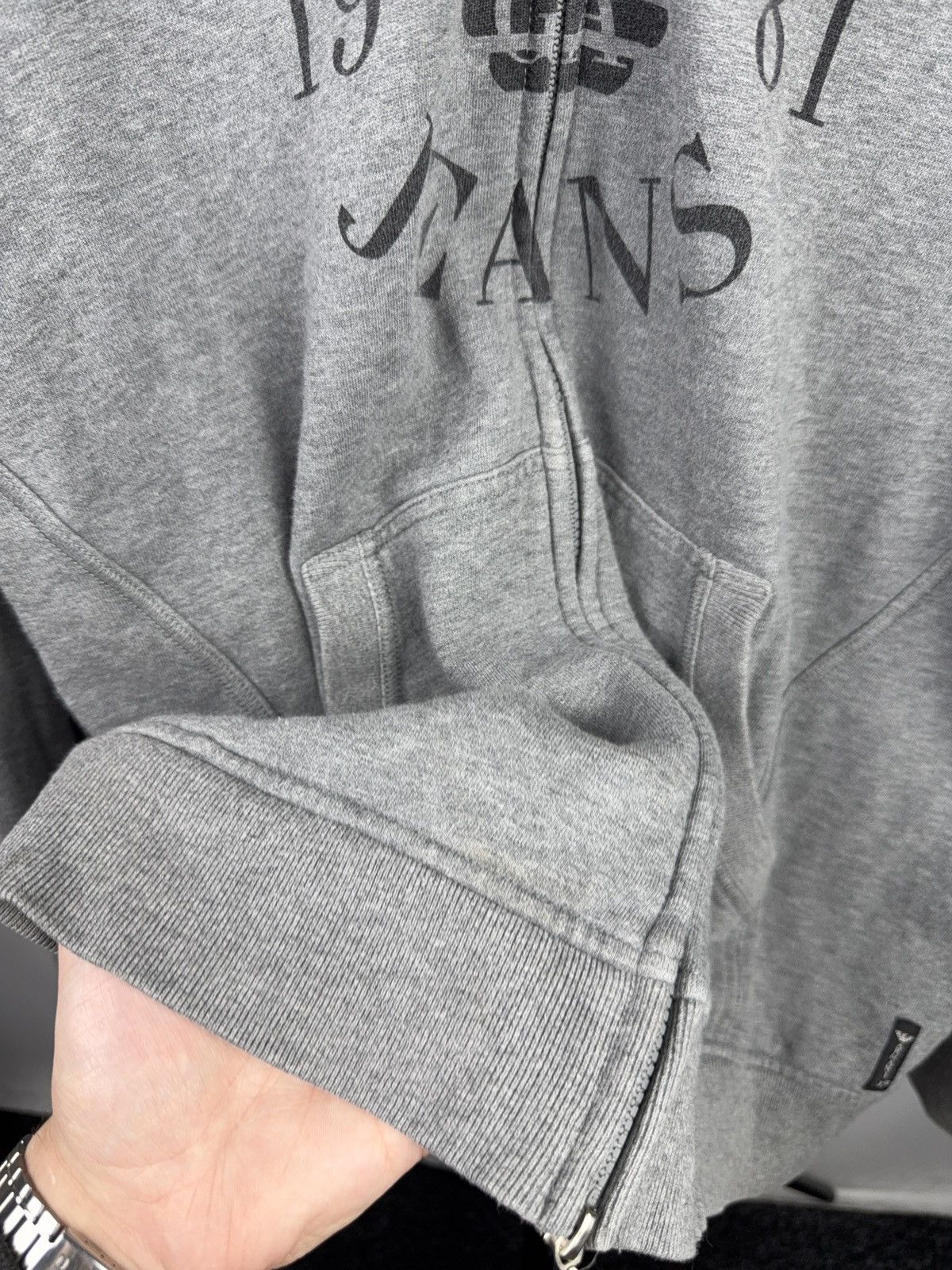 Armani 00s Armani Jeans Grey Zip Hoodie Logo Print Casual Fit Size US XL / EU 56 / 4 - 10 Thumbnail