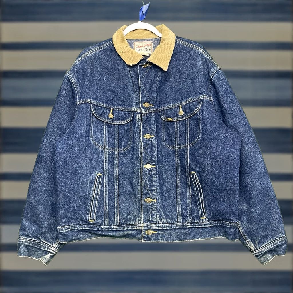 Lee VINTAGE Lee Storm Rider Denim Jacket Mens XL Blue 90s Insulated Lined Pockets Cotton Denim Jacket Size US 36 / EU 52 - 1 Thumbnail