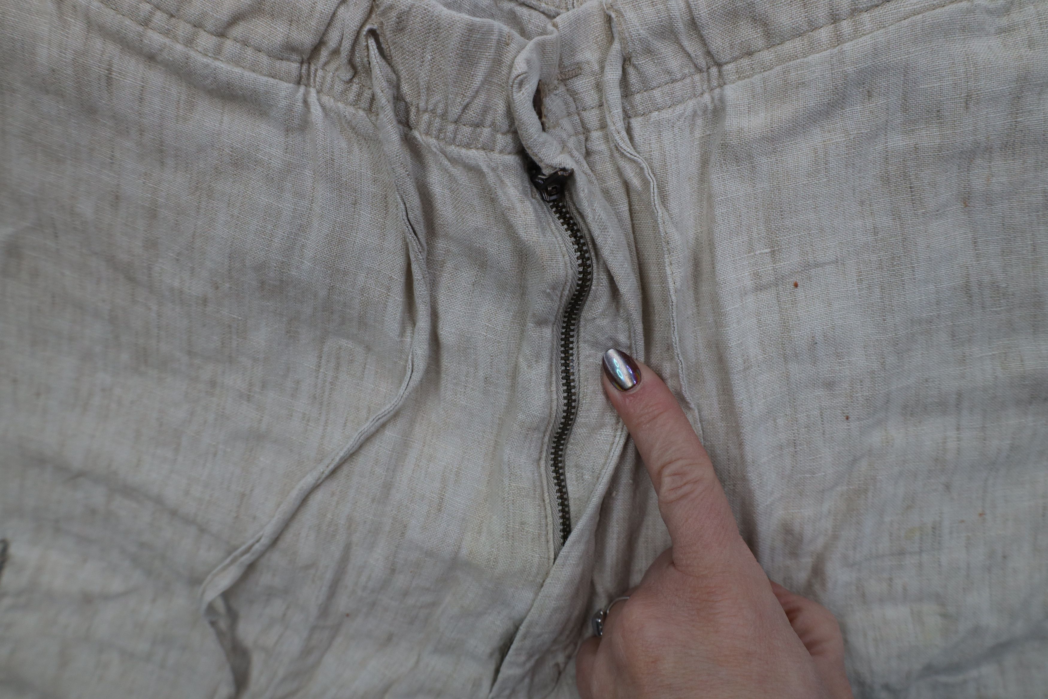 Vintage Vintage 90s Streetwear Linen Cargo Shorts Oatmeal Brown Size US 34 / EU 50 - 9 Thumbnail