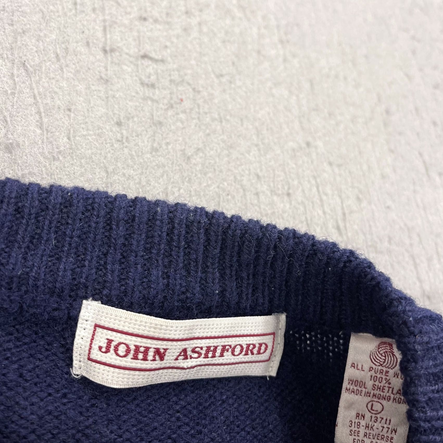 Vintage VINTAGE Grandpa Sweater Mens Large Blue Argyle Pure Shetland Wool Crewneck 80s Size US L / EU 52-54 / 3 - 4 Thumbnail