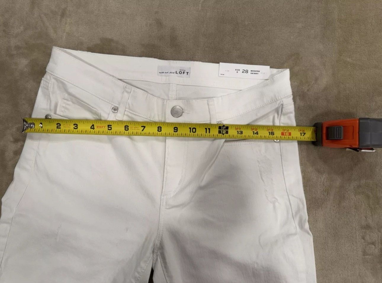 Ann Taylor Ann Taylor Loft White Skinny Ankle Jeans Size 6/28 Size 28" / US 6 / IT 42 - 10 Thumbnail